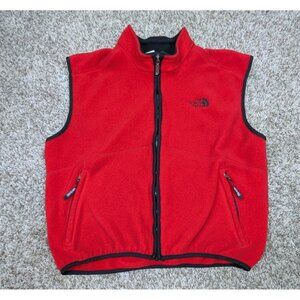 Vintage The North Face Vest Men's XL Red Full Zip Up Made In USA Fleece Outdoor